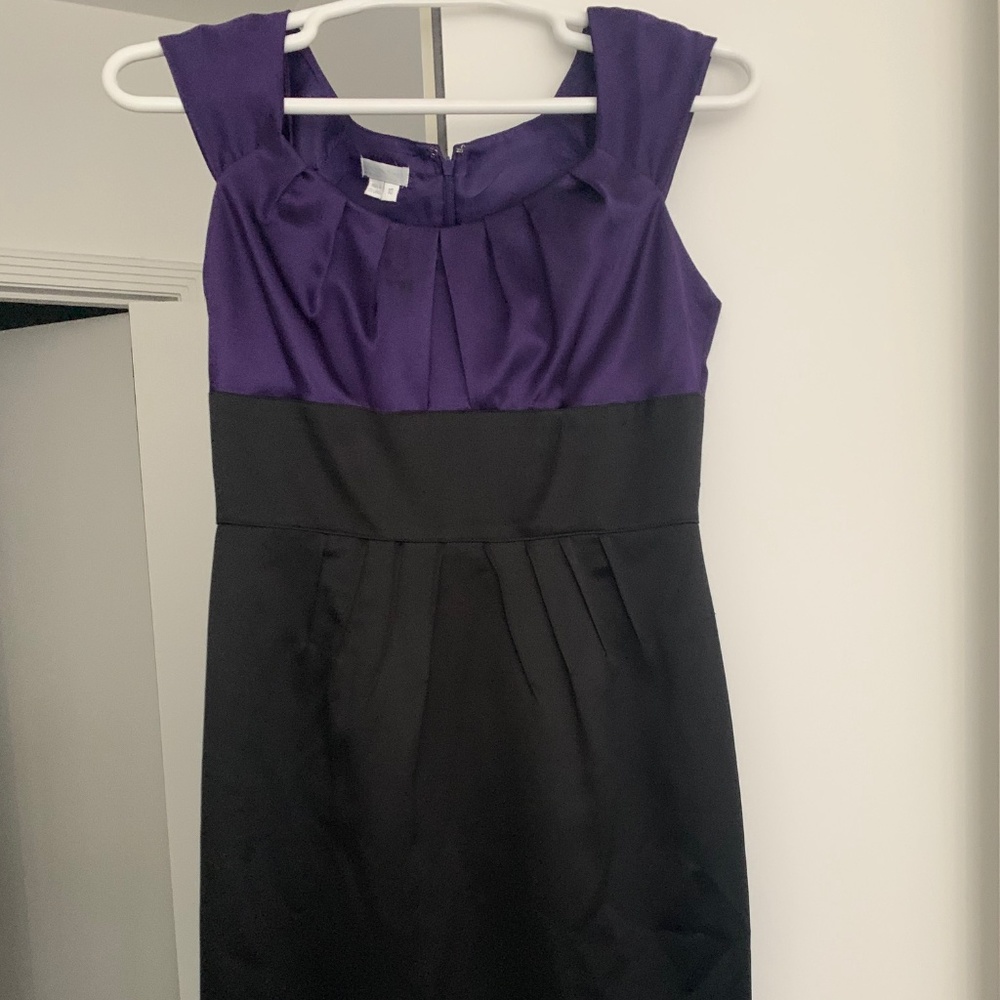 Purple and black cocktail dress